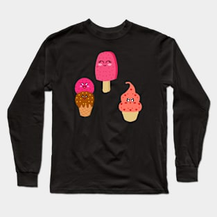 Cute Pretty Ice Cream Combo Long Sleeve T-Shirt